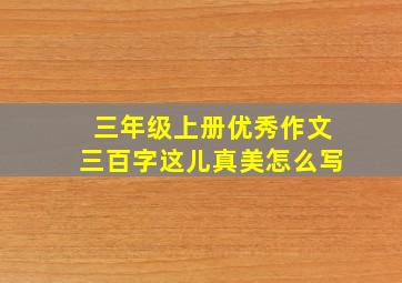 三年级上册优秀作文三百字这儿真美怎么写