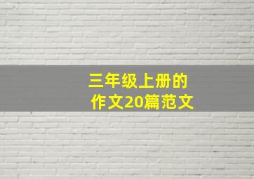 三年级上册的作文20篇范文