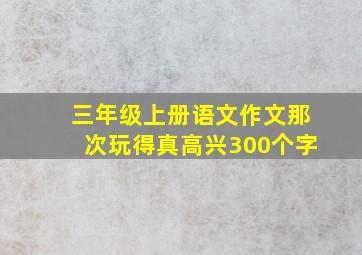 三年级上册语文作文那次玩得真高兴300个字