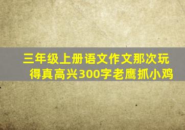 三年级上册语文作文那次玩得真高兴300字老鹰抓小鸡