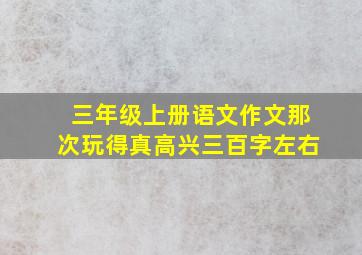 三年级上册语文作文那次玩得真高兴三百字左右