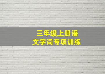 三年级上册语文字词专项训练