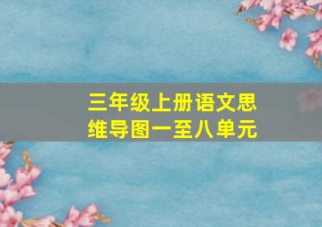 三年级上册语文思维导图一至八单元