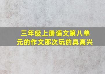 三年级上册语文第八单元的作文那次玩的真高兴