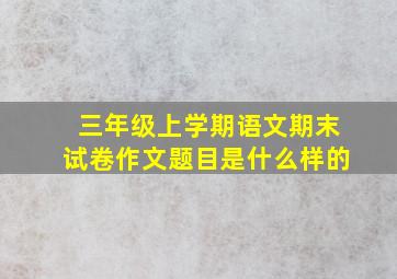 三年级上学期语文期末试卷作文题目是什么样的