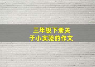 三年级下册关于小实验的作文