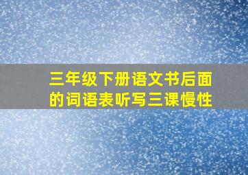 三年级下册语文书后面的词语表听写三课慢性