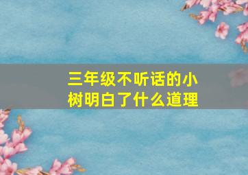 三年级不听话的小树明白了什么道理