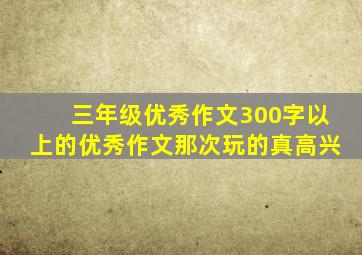 三年级优秀作文300字以上的优秀作文那次玩的真高兴