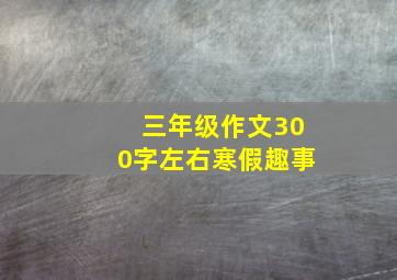 三年级作文300字左右寒假趣事