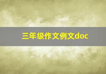 三年级作文例文doc