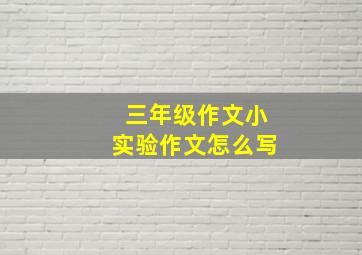 三年级作文小实验作文怎么写