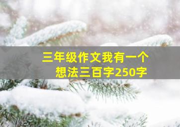 三年级作文我有一个想法三百字250字