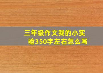 三年级作文我的小实验350字左右怎么写