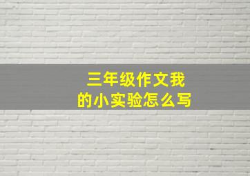 三年级作文我的小实验怎么写