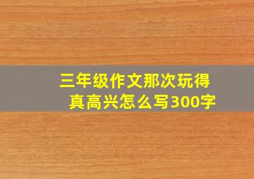 三年级作文那次玩得真高兴怎么写300字