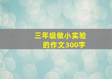 三年级做小实验的作文300字