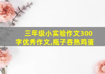 三年级小实验作文300字优秀作文,瓶子吞熟鸡蛋