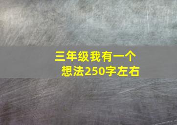 三年级我有一个想法250字左右