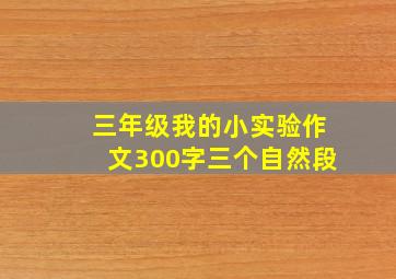 三年级我的小实验作文300字三个自然段