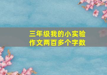 三年级我的小实验作文两百多个字数