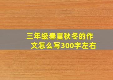 三年级春夏秋冬的作文怎么写300字左右