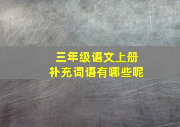 三年级语文上册补充词语有哪些呢