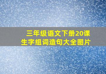 三年级语文下册20课生字组词造句大全图片