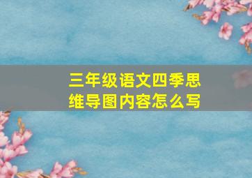 三年级语文四季思维导图内容怎么写