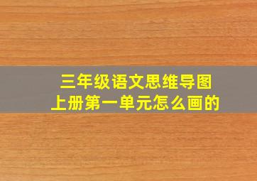 三年级语文思维导图上册第一单元怎么画的