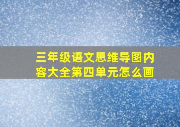 三年级语文思维导图内容大全第四单元怎么画