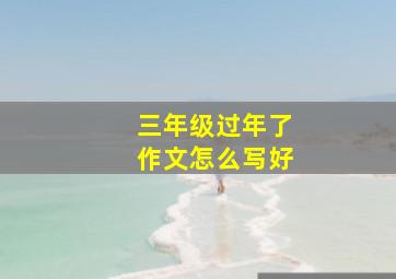 三年级过年了作文怎么写好