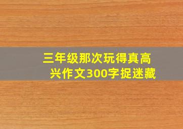 三年级那次玩得真高兴作文300字捉迷藏