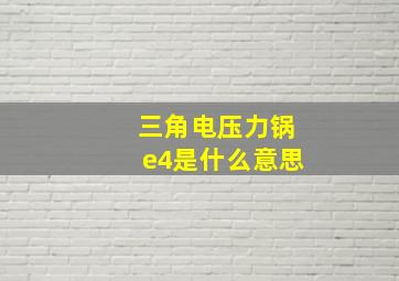 三角电压力锅e4是什么意思