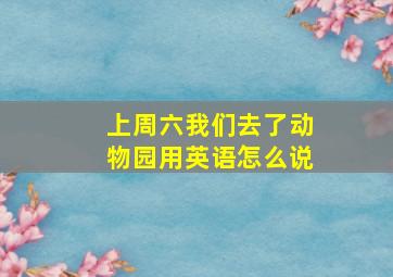 上周六我们去了动物园用英语怎么说