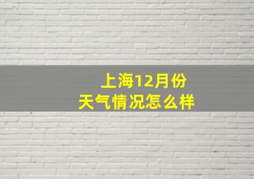 上海12月份天气情况怎么样