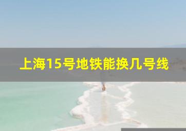 上海15号地铁能换几号线