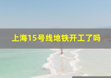 上海15号线地铁开工了吗