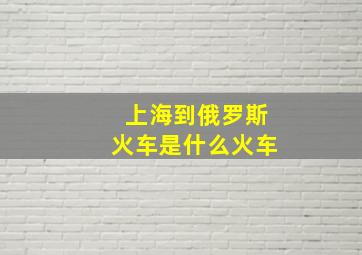 上海到俄罗斯火车是什么火车