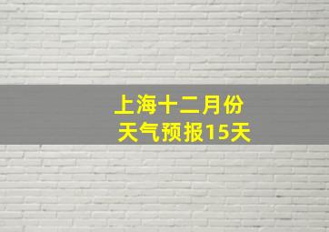 上海十二月份天气预报15天