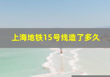 上海地铁15号线造了多久