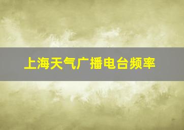 上海天气广播电台频率