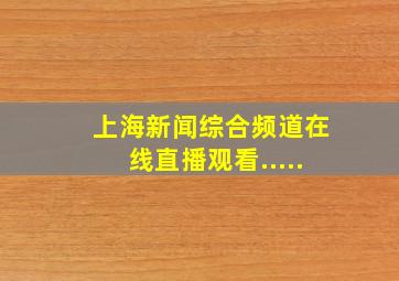 上海新闻综合频道在线直播观看.....