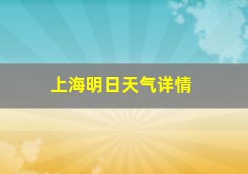 上海明日天气详情