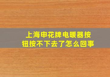 上海申花牌电暖器按钮按不下去了怎么回事