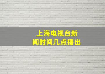 上海电视台新闻时间几点播出