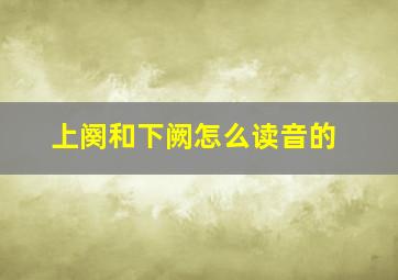 上阕和下阙怎么读音的