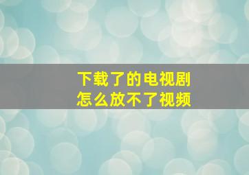 下载了的电视剧怎么放不了视频