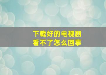 下载好的电视剧看不了怎么回事