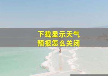 下载显示天气预报怎么关闭